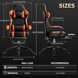 Reclining Gaming Chair with Footrest – PU Leather Ergonomic Gamer Chair