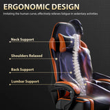 Reclining Gaming Chair with Footrest – PU Leather Ergonomic Gamer Chair