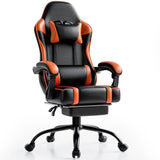 Reclining Gaming Chair with Footrest – PU Leather Ergonomic Gamer Chair