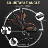 Reclining Gaming Chair with Footrest – PU Leather Ergonomic Gamer Chair